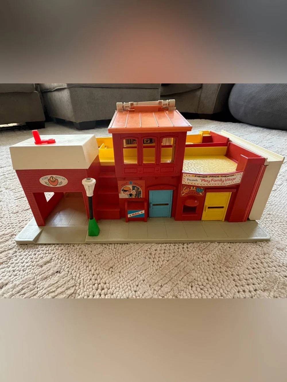 1973 Vintage Fisher-Price Play Family Village with accessories
